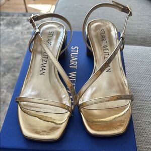 Stuart Weitzman Gold Strappy Sandals